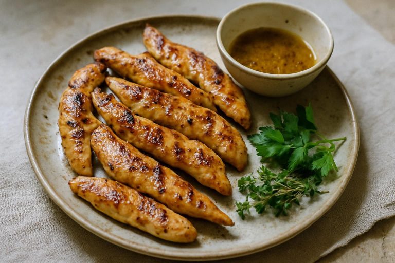 découvrez une recette savoureuse d'aiguillettes de poulet marinées, facile à préparer et parfaite pour un repas gourmand et rapide.