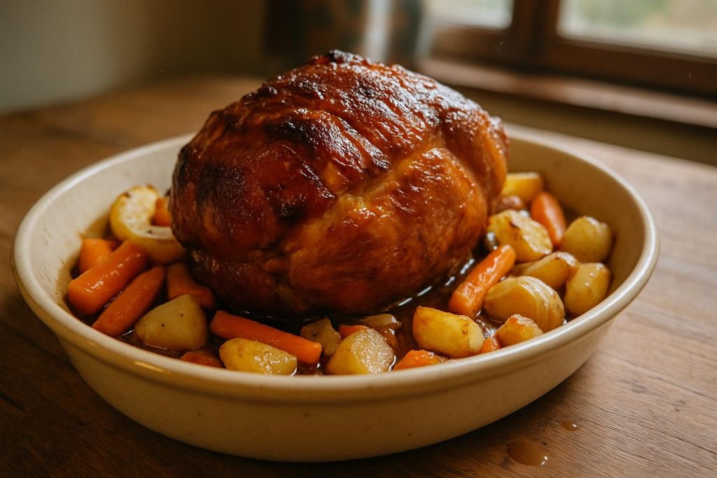découvrez notre délicieuse recette de jambon de porc braisé au four, facile à préparer et parfaite pour un repas savoureux en famille.