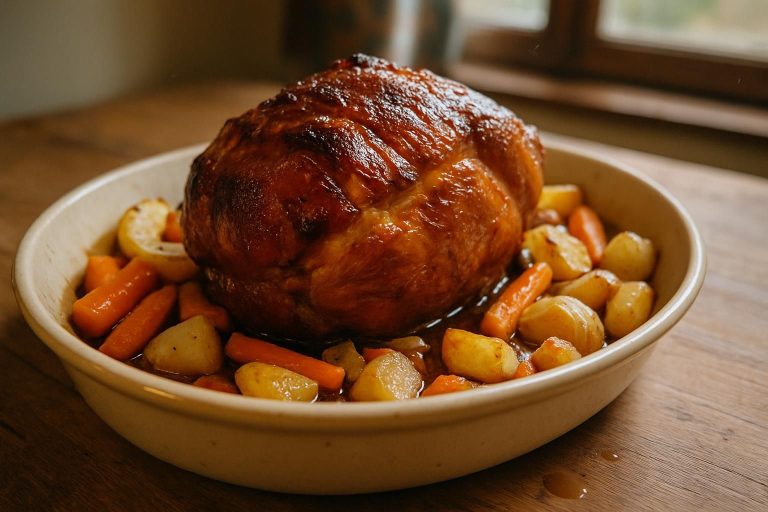 découvrez notre délicieuse recette de jambon de porc braisé au four, facile à préparer et parfaite pour un repas savoureux en famille.